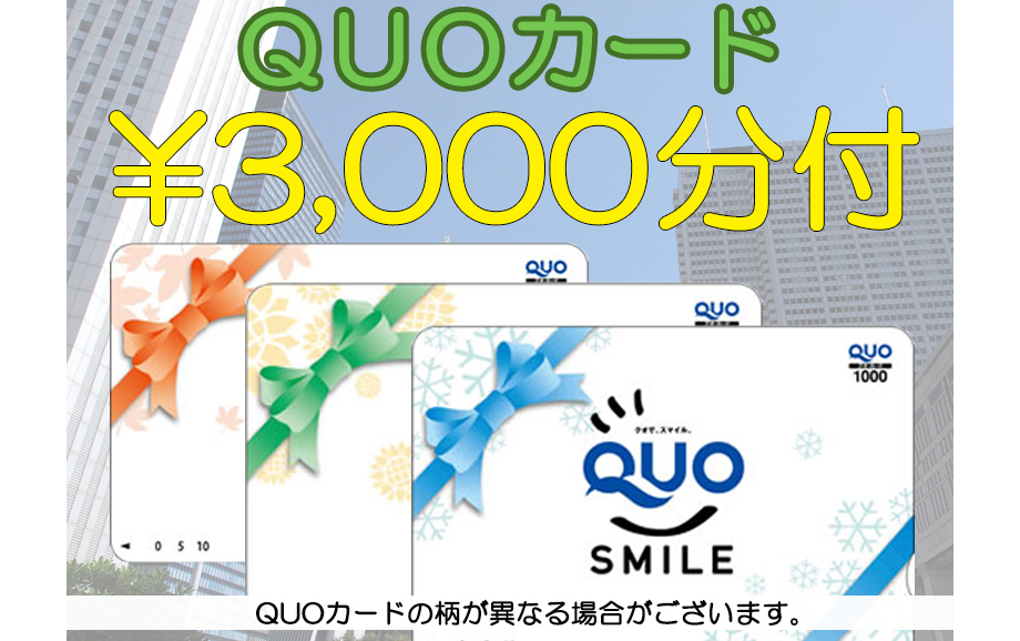  ＱＵＯカード３０００円付きプラン♪